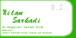 milan sarkadi business card